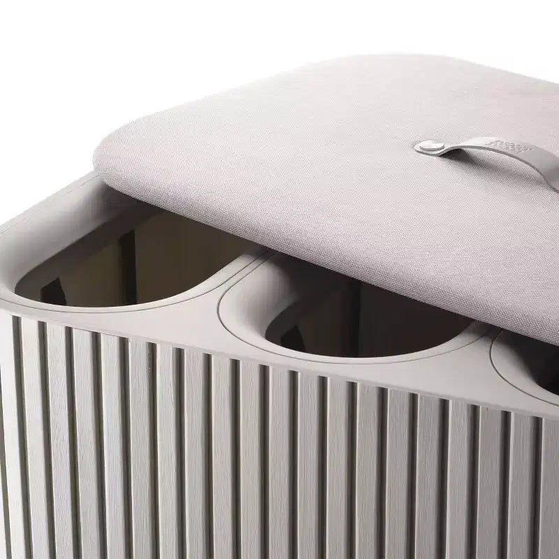 Panier à linge en bambou avec compartiments