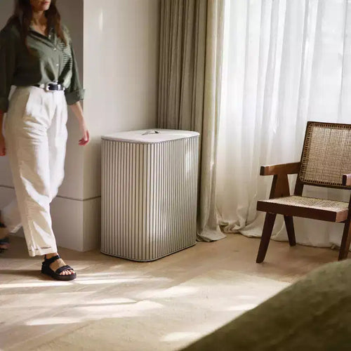 Panier à linge en bambou avec compartiments