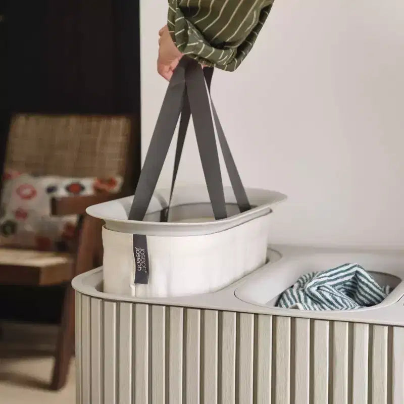 Panier à linge en bambou avec compartiments