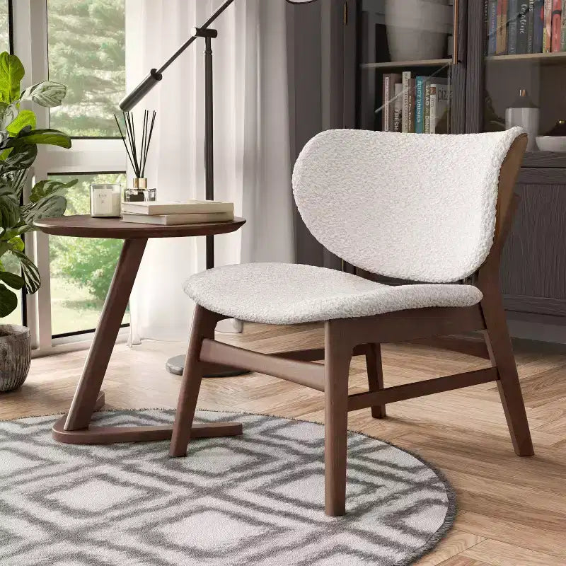 Table d'appoint moderne avec chaise noyer