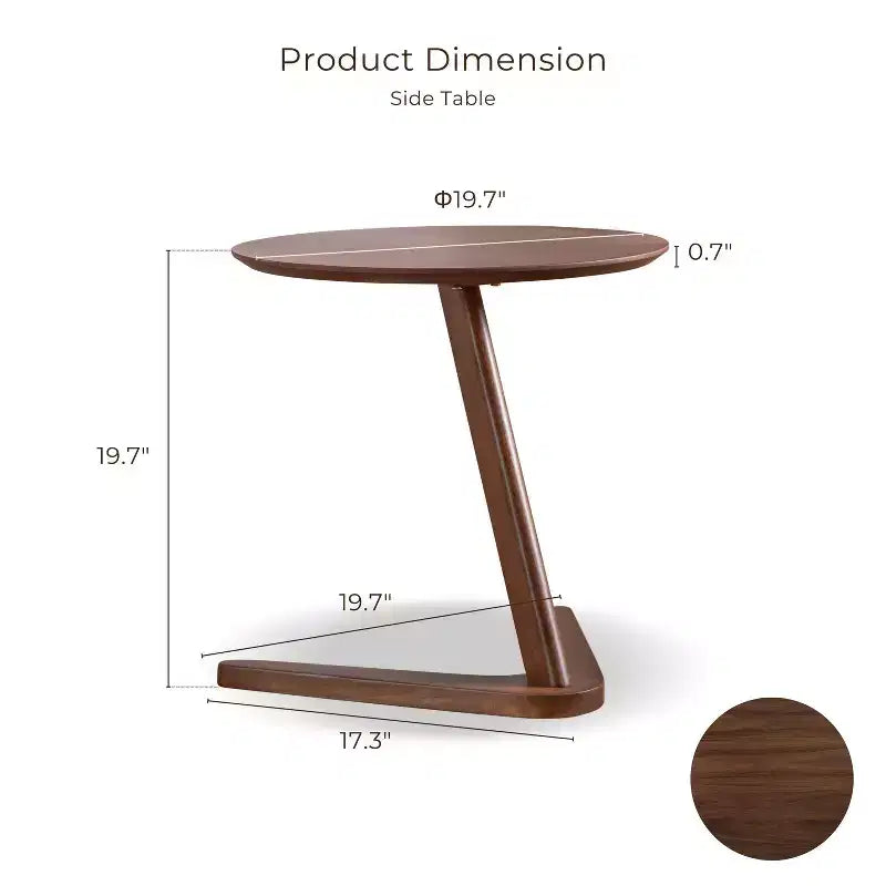 Table d'appoint moderne avec chaise noyer