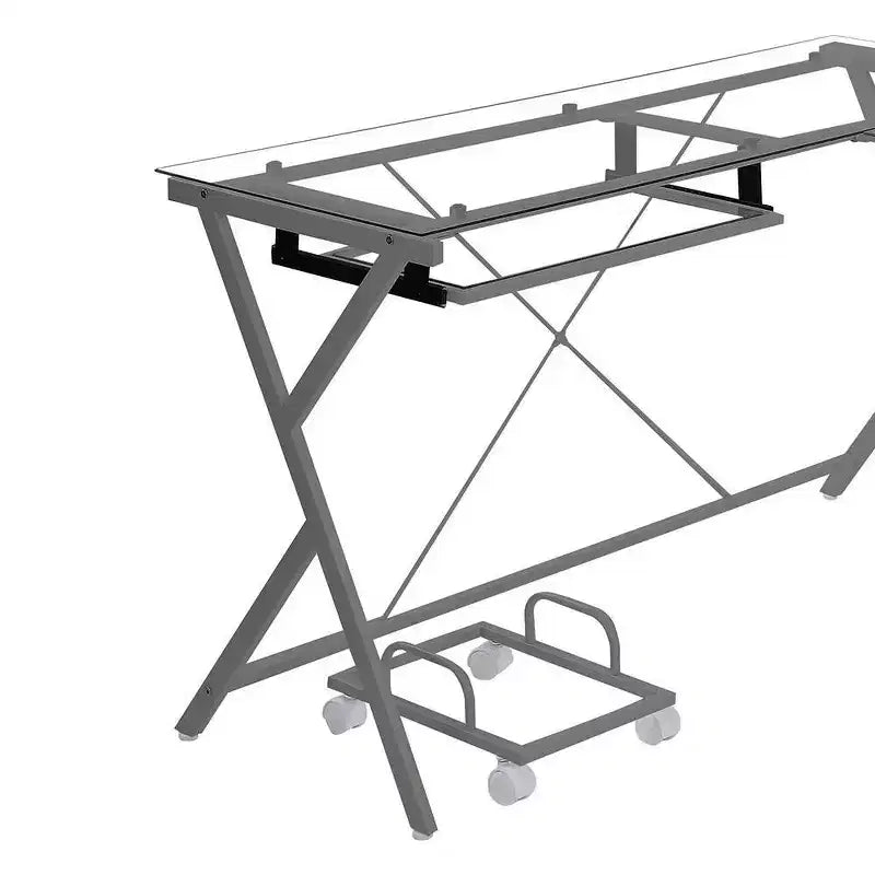 Bureau en verre transparent