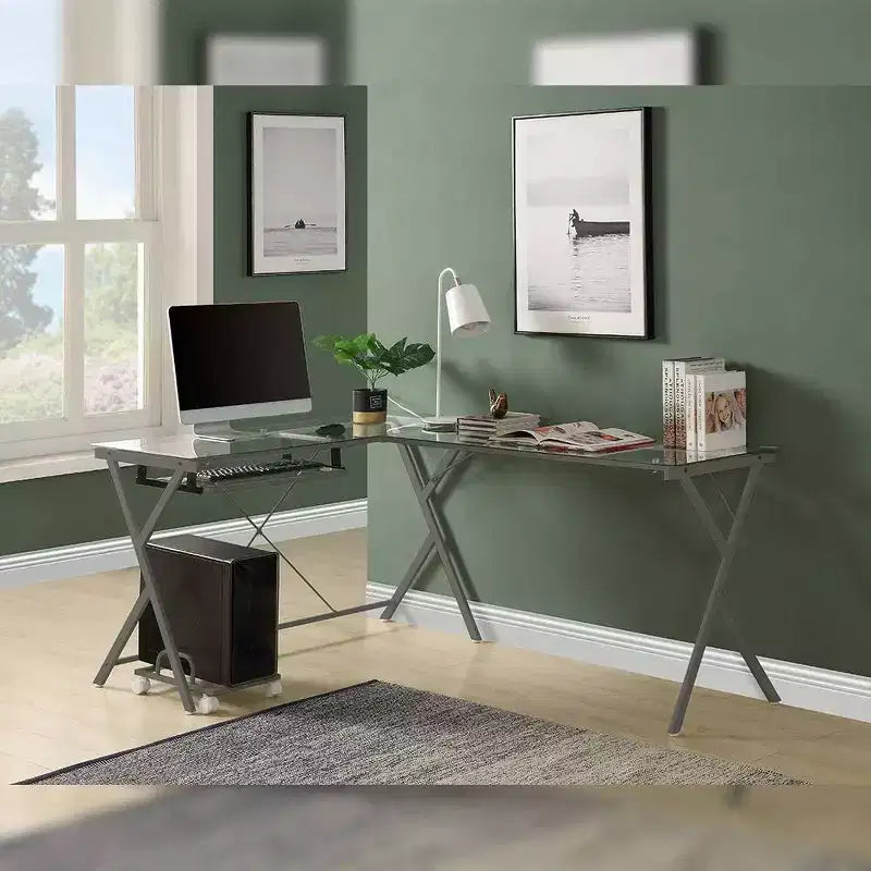 Bureau en verre transparent