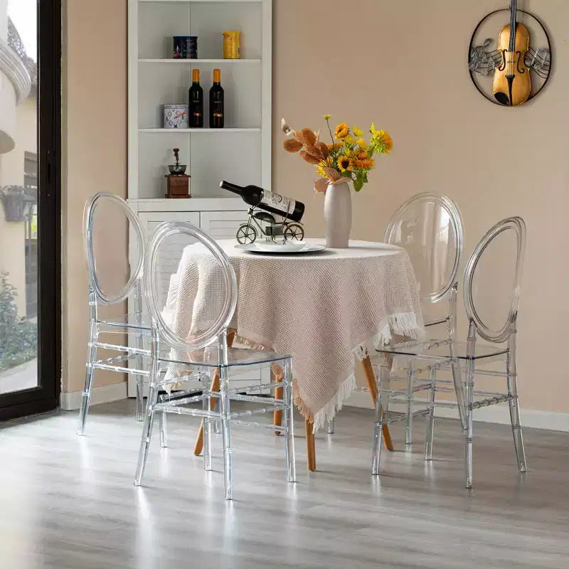 Chaise de salle à manger moderne en cristal