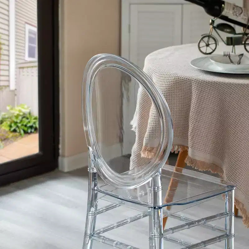 Chaise de salle à manger moderne en cristal