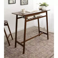 Table de bistrot en bois brun noyer