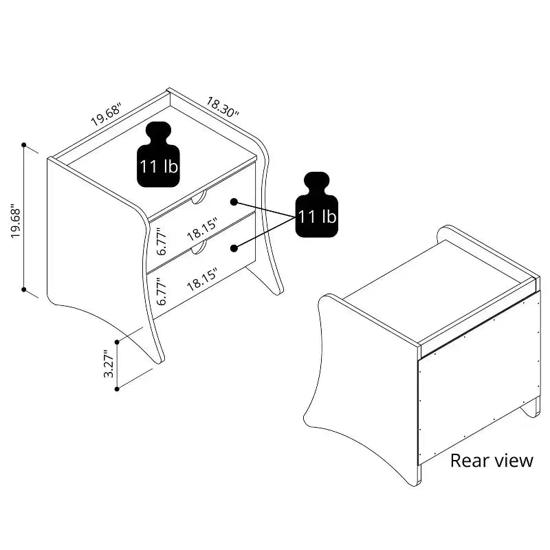 Chambre avec Commode et Table de Chevet