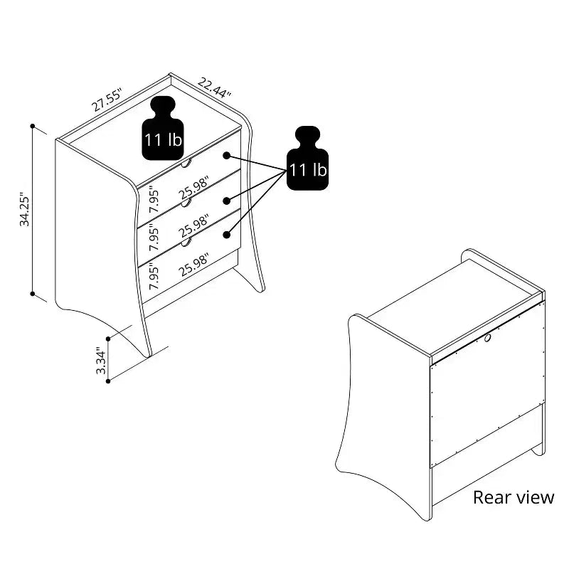 Chambre avec Commode et Table de Chevet