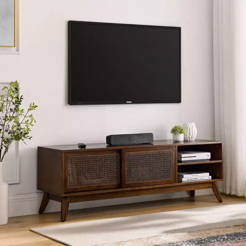 Meuble TV en rotin moderne