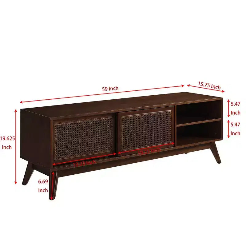 Meuble TV en rotin moderne