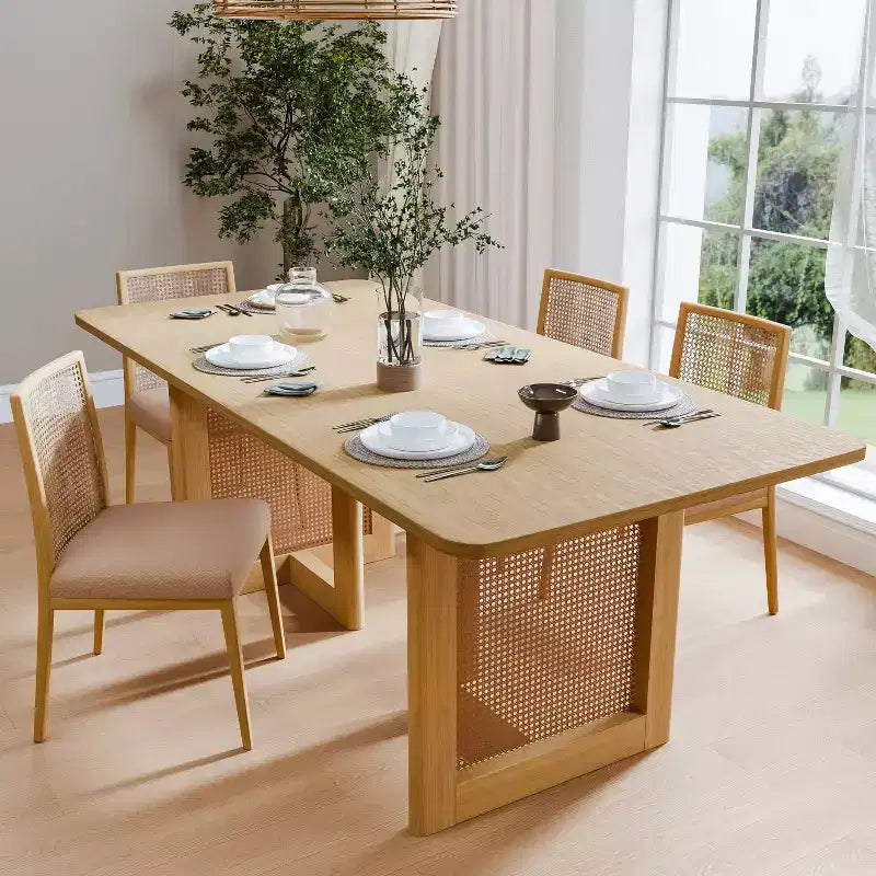 Table à manger rectangulaire en bois Mid-Century