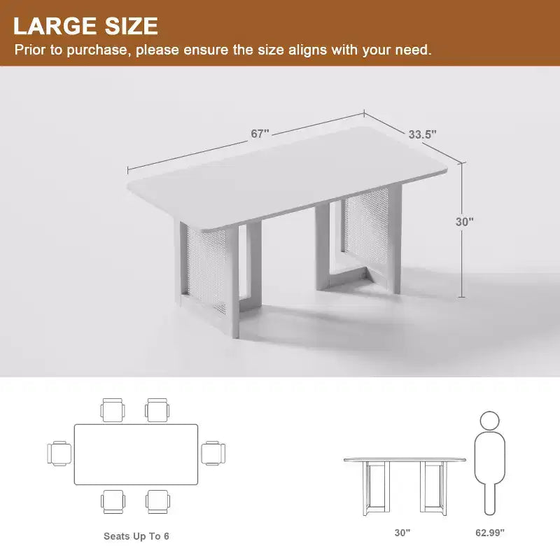 Table à manger rectangulaire en bois Mid-Century