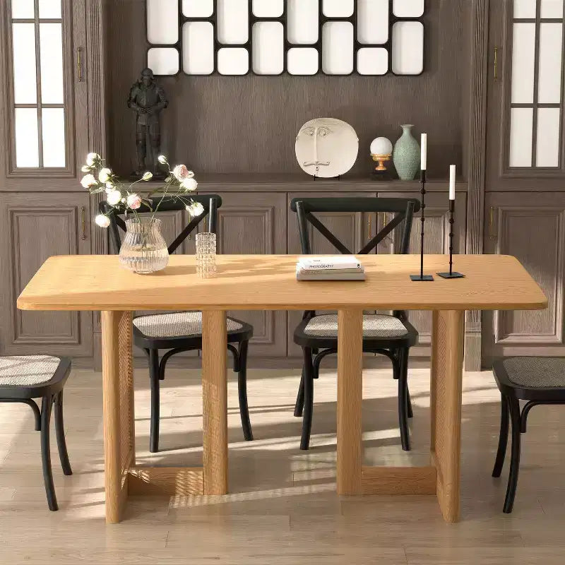 Table à manger rectangulaire en bois Mid-Century