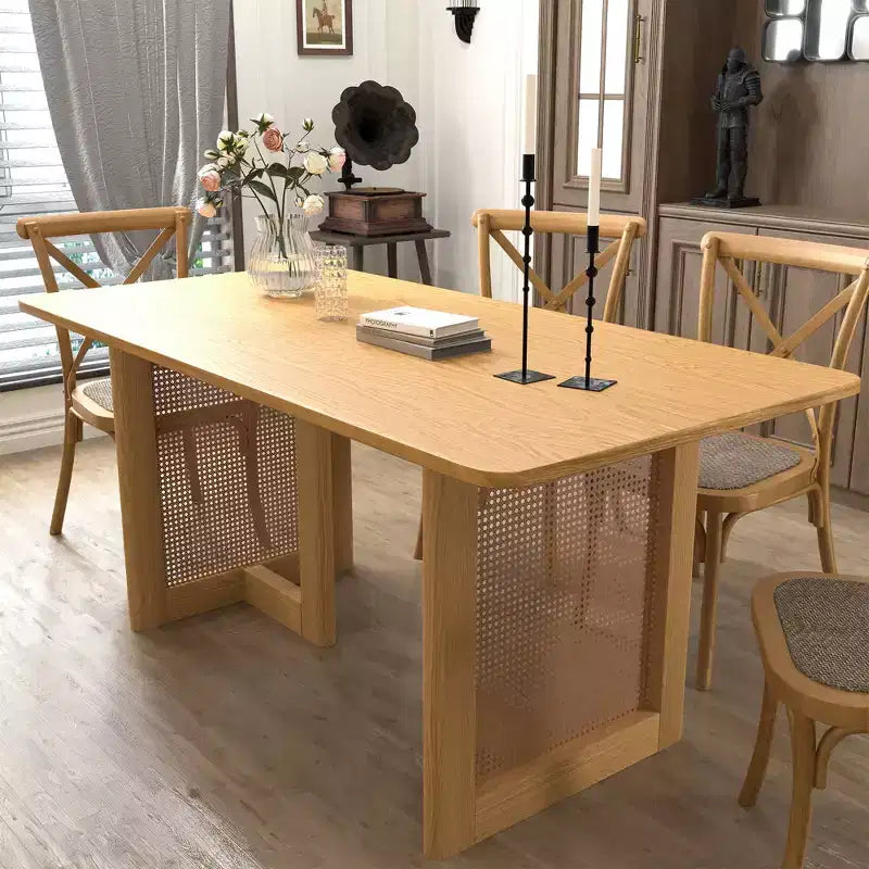 Table à manger rectangulaire en bois Mid-Century