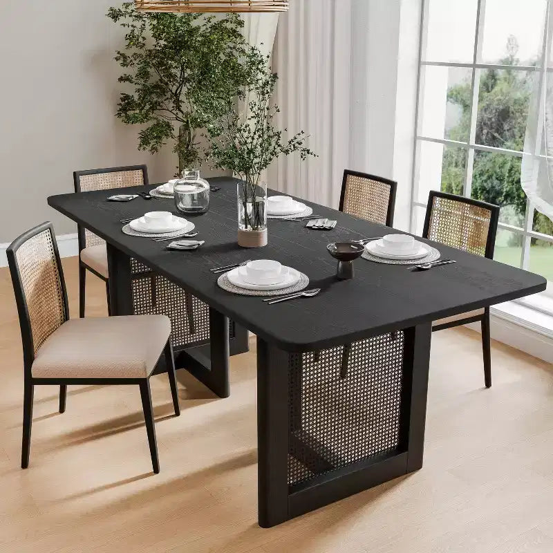 Table à manger rectangulaire en bois Mid-Century