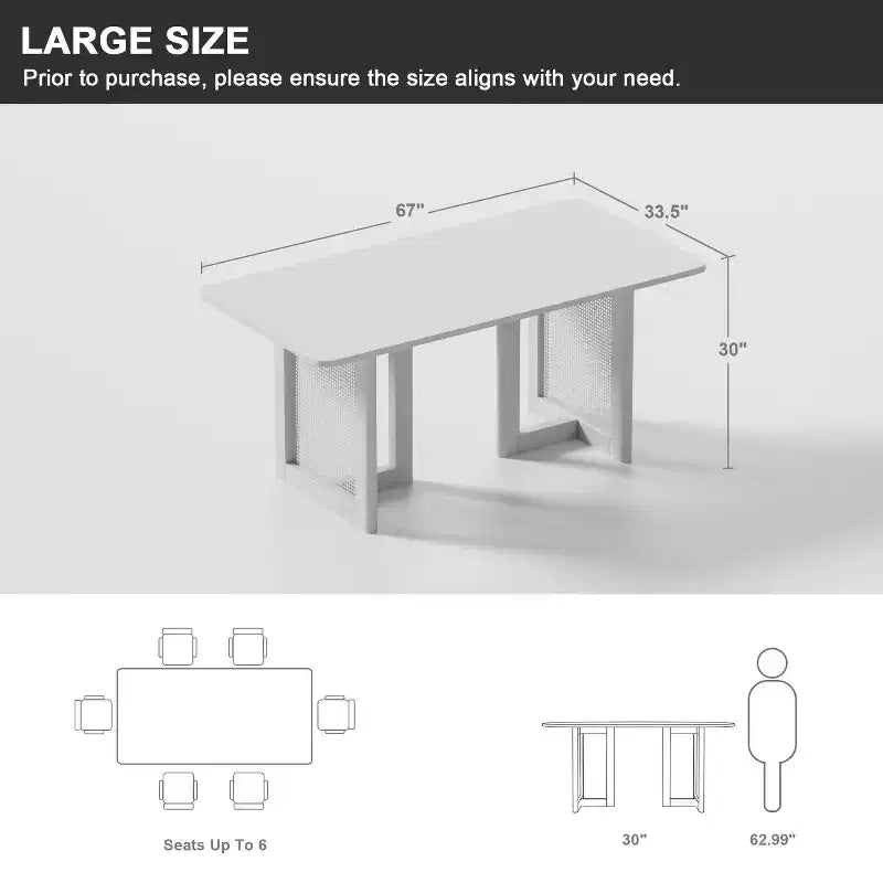 Table à manger rectangulaire en bois Mid-Century