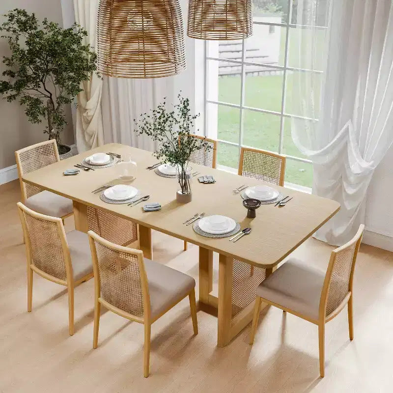 Table à manger rectangulaire en bois Mid-Century