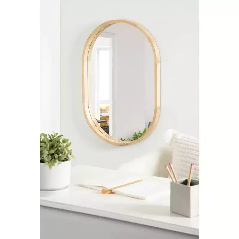 Miroir mural encadré de bois