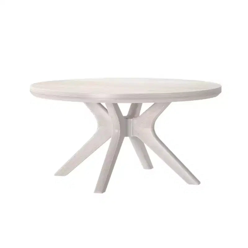 Table basse ronde à pieds croisés en bois massif
