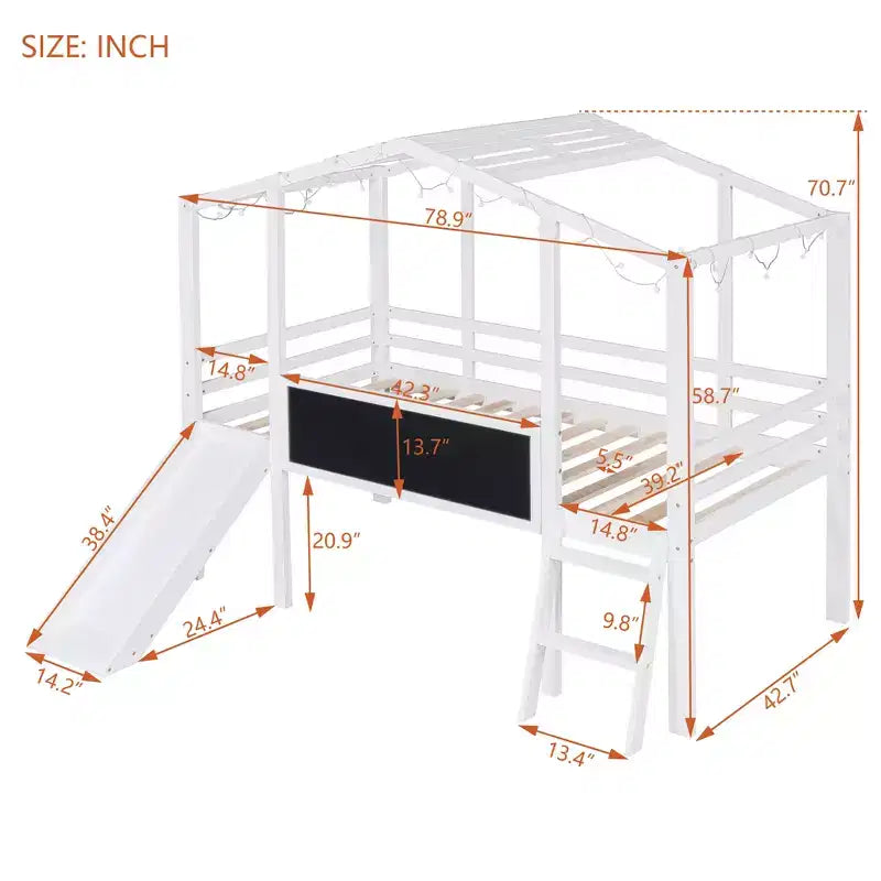 Lit mezzanine simple en bois