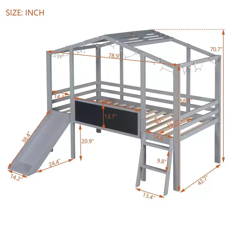 Lit mezzanine simple en bois