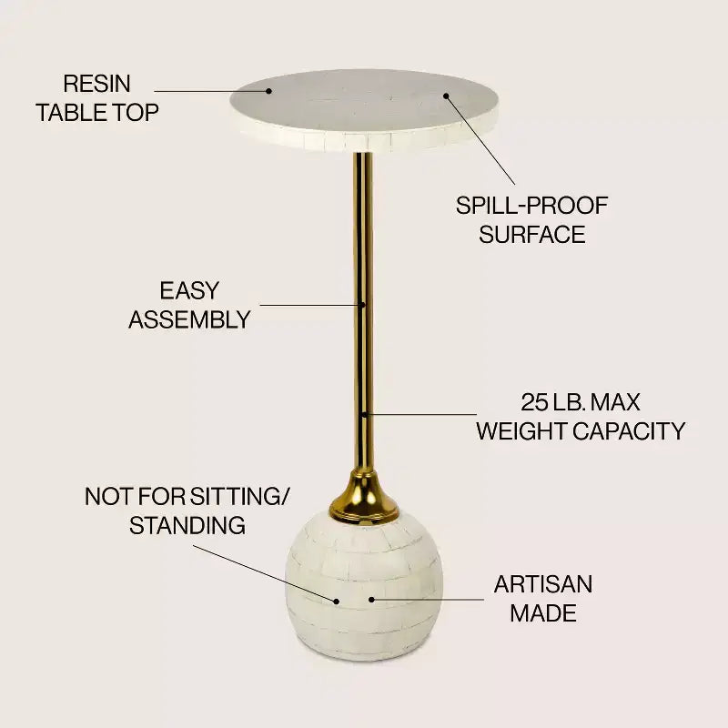 Table en métal glamour moderne