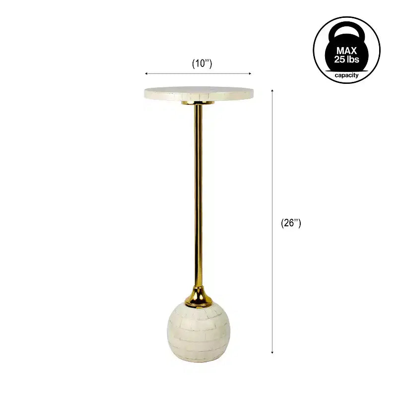 Table en métal glamour moderne