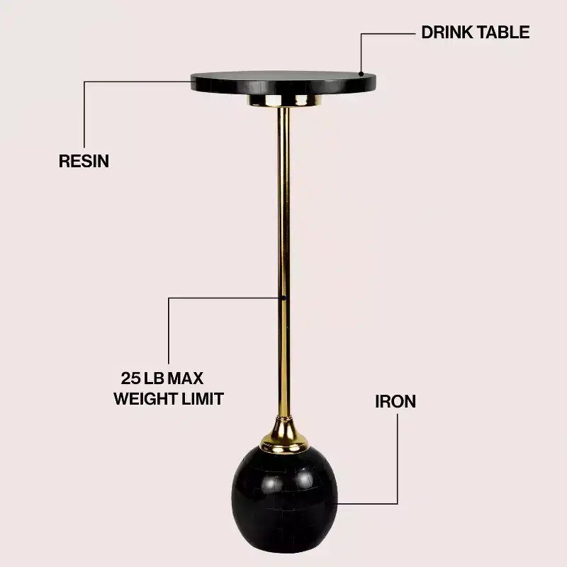 Table en métal glamour moderne