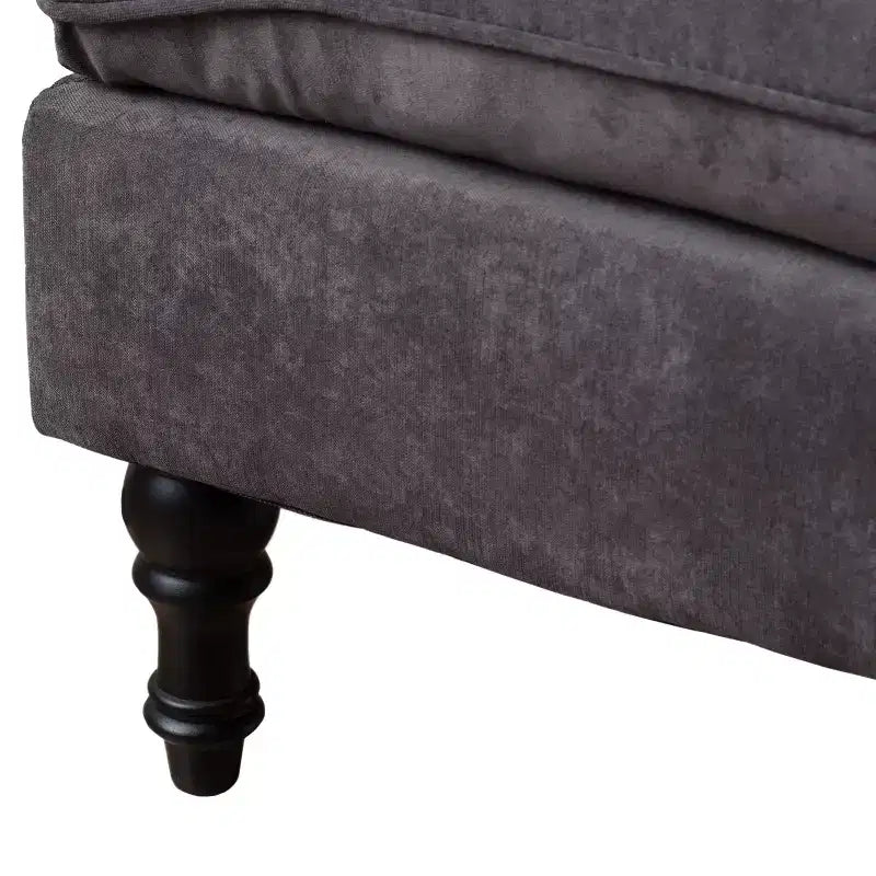 Ottoman contemporain en tissu capitonné avec coussin supérieur intégré