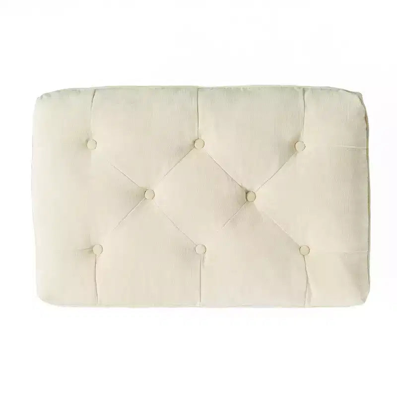 Ottoman contemporain en tissu capitonné avec coussin supérieur intégré
