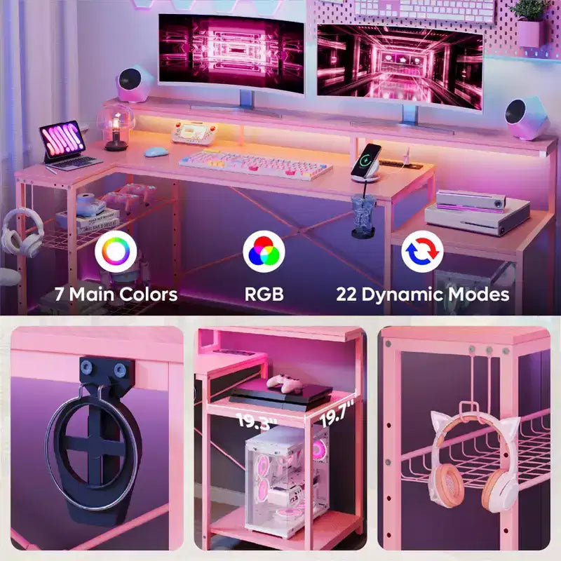 Bureau de jeu à LED