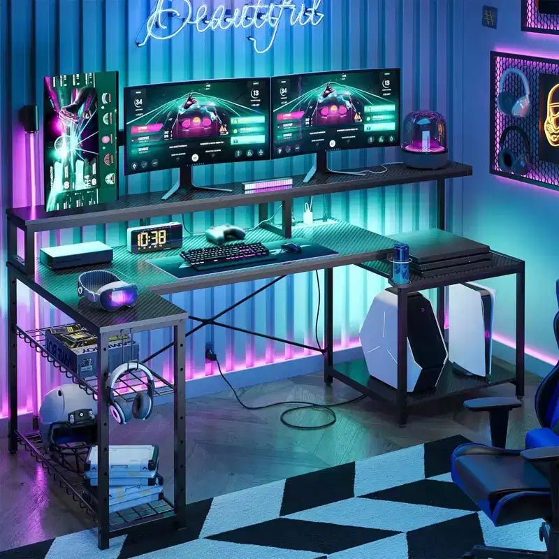 Bureau de jeu à LED