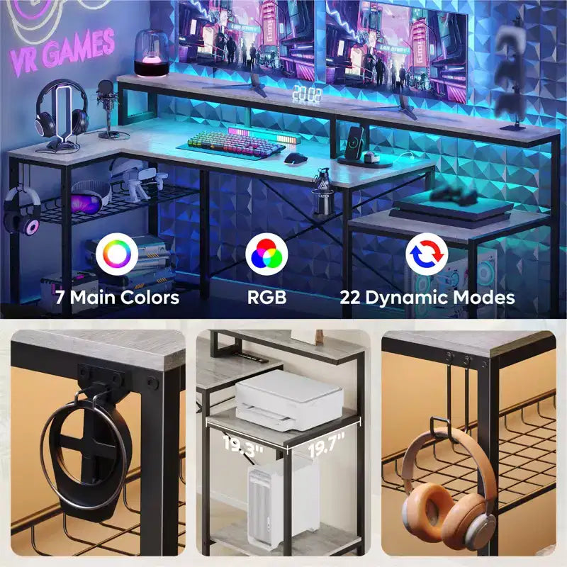 Bureau de jeu à LED