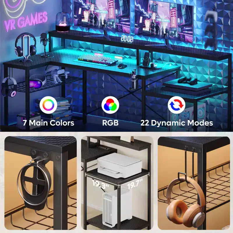 Bureau de jeu à LED
