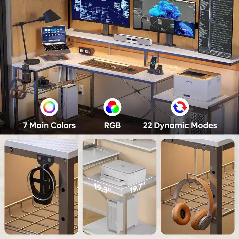 Bureau de jeu à LED