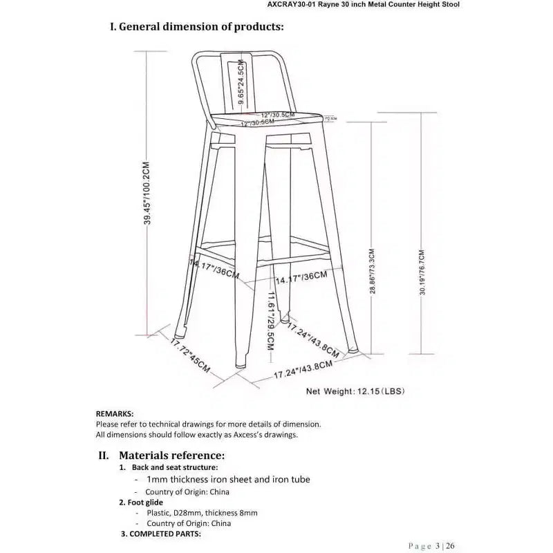 Tabourets de bar en bois hauteur comptoir